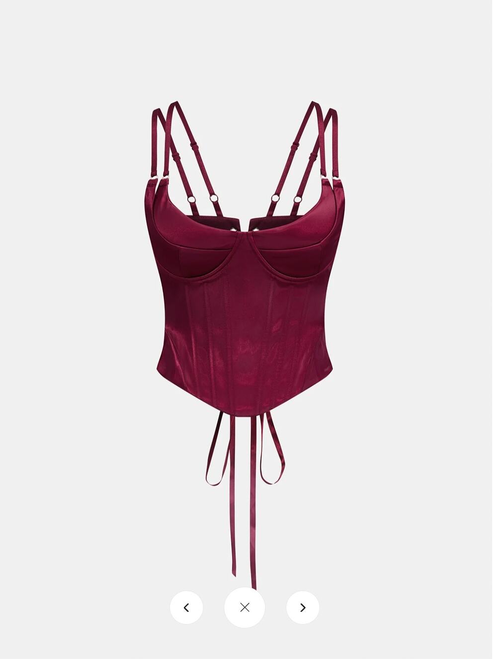NWT Commense Double Strap Lace Up Satin Bustier Sz S